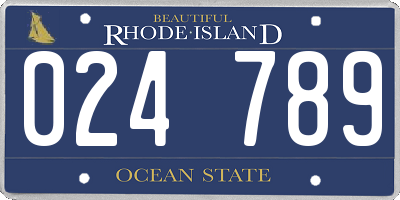 RI license plate 024789