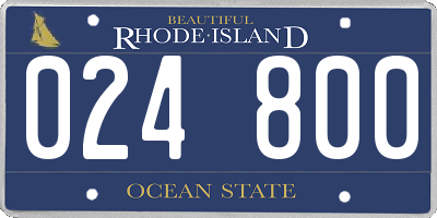 RI license plate 024800