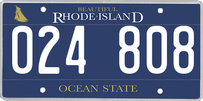 RI license plate 024808