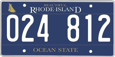 RI license plate 024812