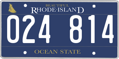 RI license plate 024814