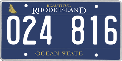 RI license plate 024816