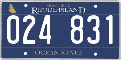 RI license plate 024831