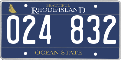 RI license plate 024832