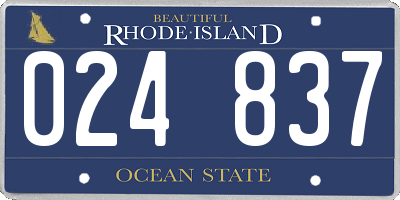 RI license plate 024837