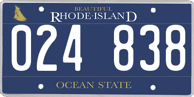 RI license plate 024838