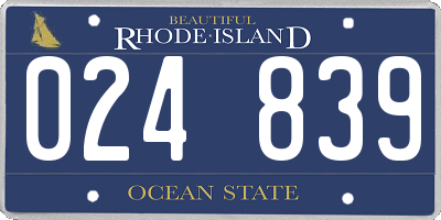 RI license plate 024839