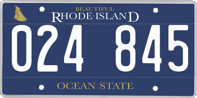RI license plate 024845