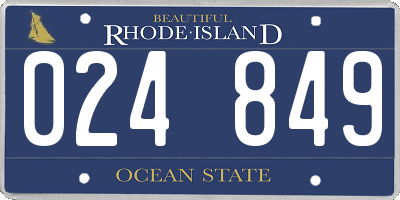 RI license plate 024849