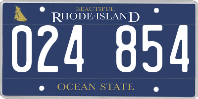 RI license plate 024854