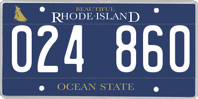 RI license plate 024860