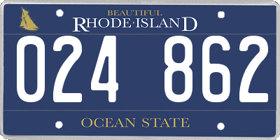 RI license plate 024862