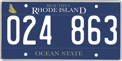 RI license plate 024863