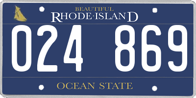 RI license plate 024869