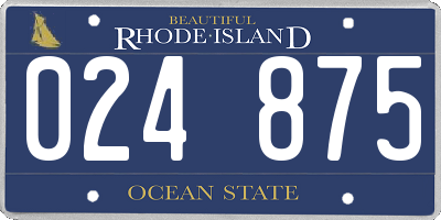 RI license plate 024875