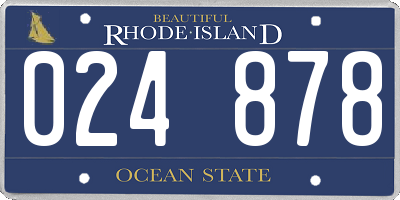 RI license plate 024878