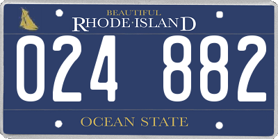 RI license plate 024882