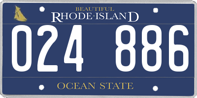 RI license plate 024886