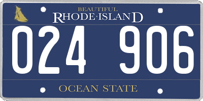 RI license plate 024906