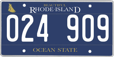 RI license plate 024909