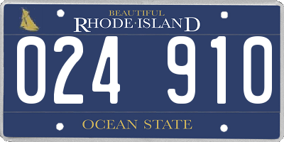 RI license plate 024910