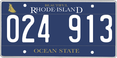RI license plate 024913