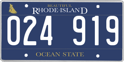 RI license plate 024919