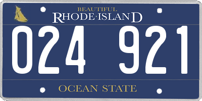 RI license plate 024921