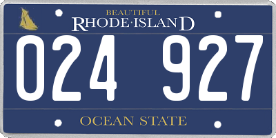 RI license plate 024927