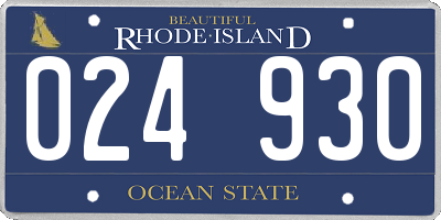 RI license plate 024930