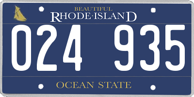 RI license plate 024935