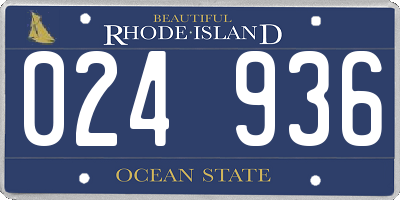 RI license plate 024936