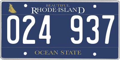 RI license plate 024937