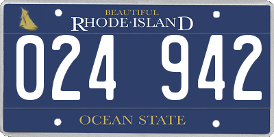 RI license plate 024942