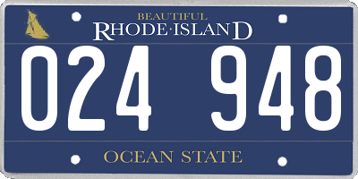 RI license plate 024948