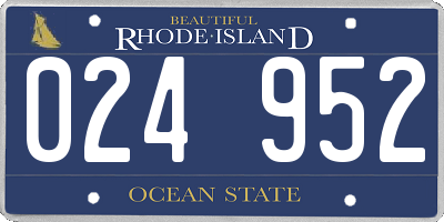 RI license plate 024952