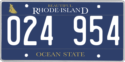 RI license plate 024954