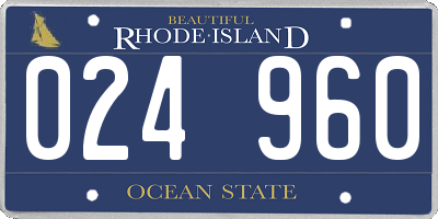 RI license plate 024960