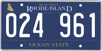 RI license plate 024961