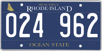 RI license plate 024962