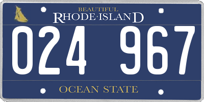 RI license plate 024967