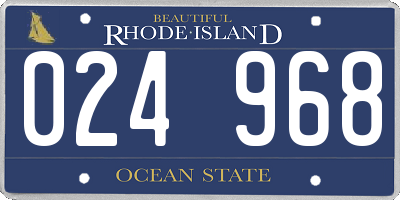 RI license plate 024968