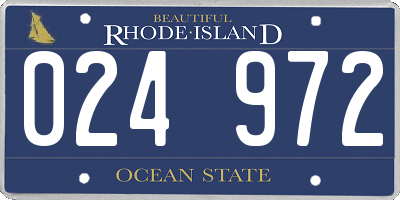 RI license plate 024972