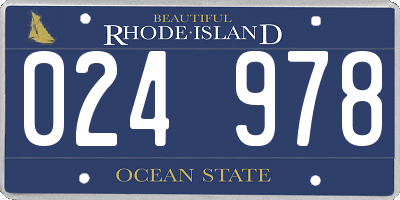 RI license plate 024978