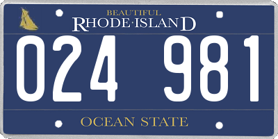 RI license plate 024981
