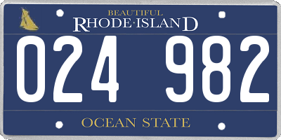 RI license plate 024982