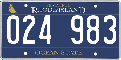 RI license plate 024983
