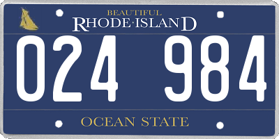 RI license plate 024984