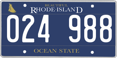 RI license plate 024988