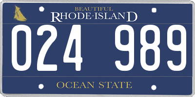 RI license plate 024989